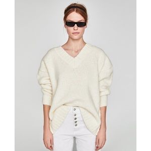 Zara Oversized V Neck Sweater
